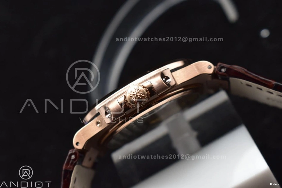 on Gray Croco 5712 A23J Best SS GRF Dial Strap Brown Edition RG Nautilus 0227